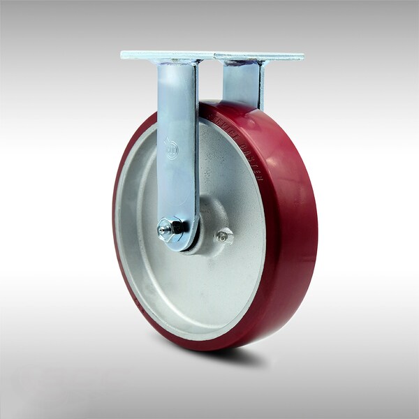 8 Inch Stainless Steel Poly on Aluminum Wheel Rigid Caster with Ball Bearing SCC